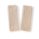 Unisex Ribbed Cashmere Hand Warmers Fingerless Cashmere Gloves